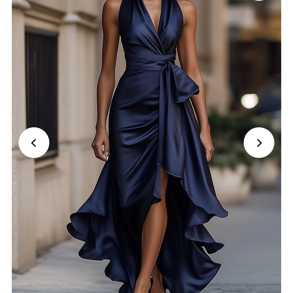 Chic Midnight Blue High-Low Dress
